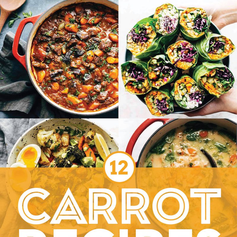 Carrot recipes in a collage.