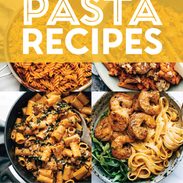 Easy pasta recipes in a collage.