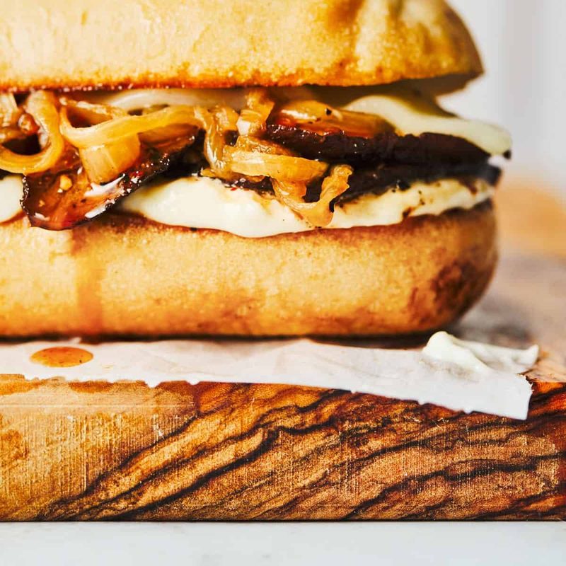 A picture of Portobello French Dip with Horseradish Aioli