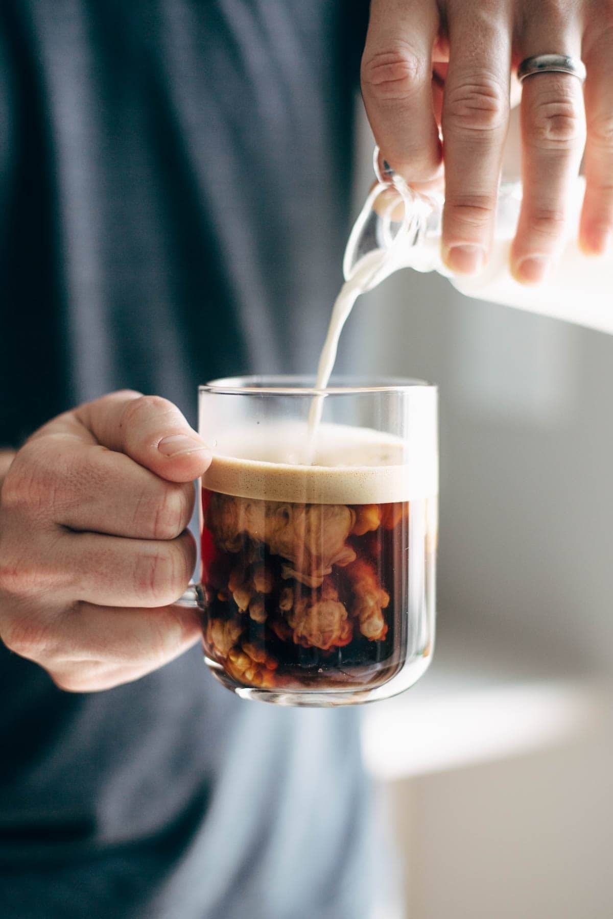 Pumpkin Bread French Toast - easy recipe with eggs, milk, vanilla, and a few pieces of pumpkin bread. Golden brown, sticky sweet brunch perfection. | pinchofyum.com