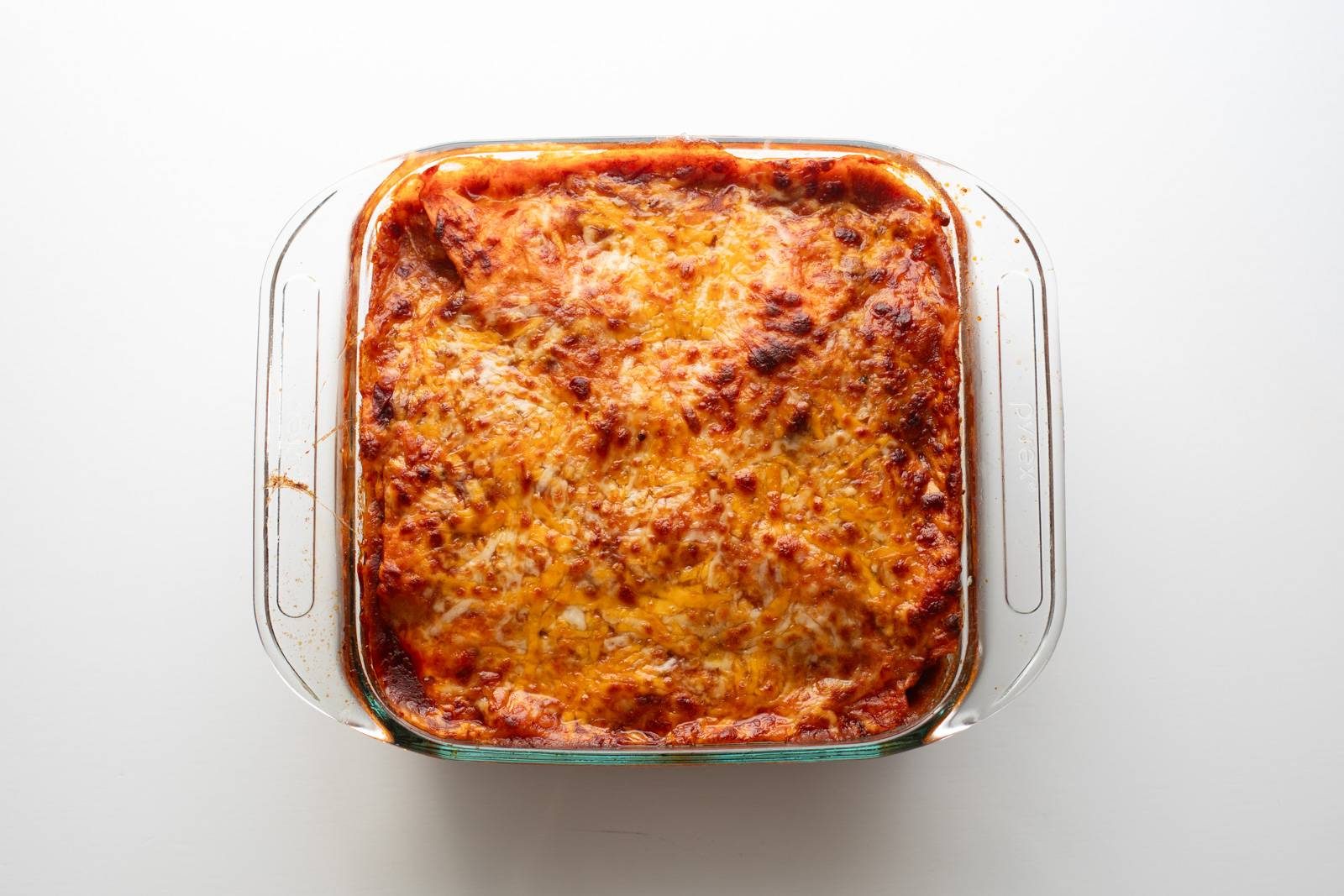 Baked chicken enchilada casserole.