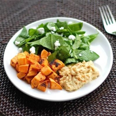 Roasted Sweet Potatoes & Hummus