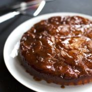 Salted Caramel Apple Upside Down Cake - Pinch of Yum