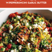 Grilled chicken bowls pin.