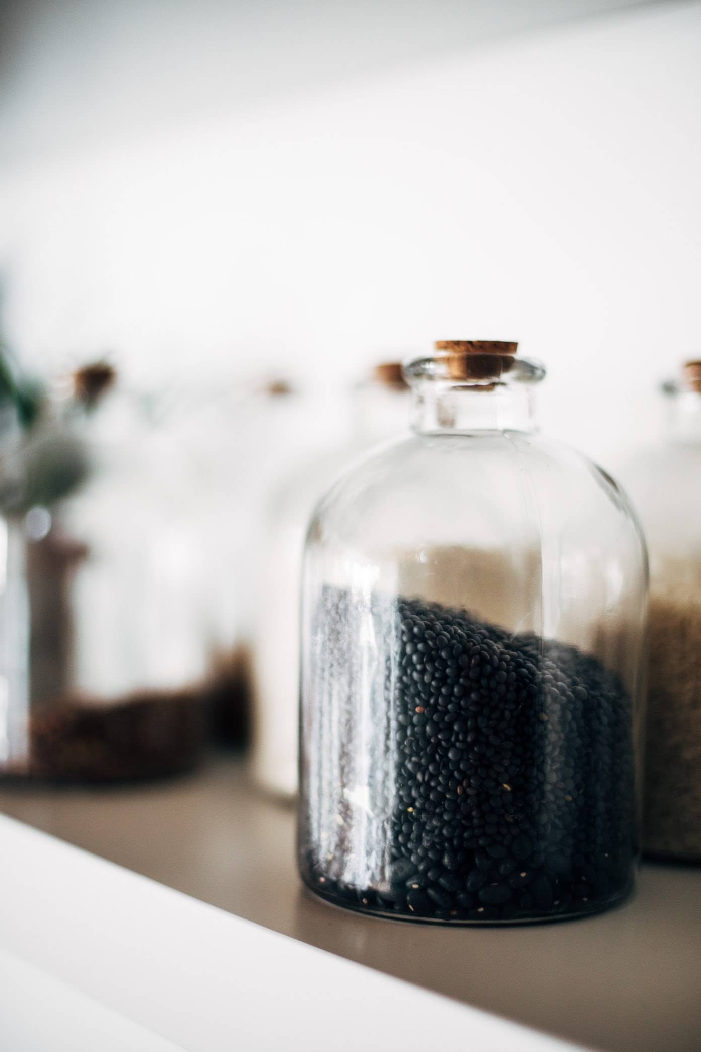 Lentils in a jar.
